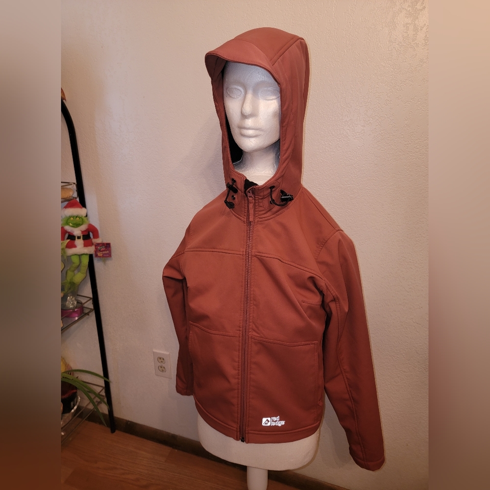 RED LEDGE WOMENS PINK/ROSE COLOR NYLON FRONT ZIP HOODED JACKET SIZE S